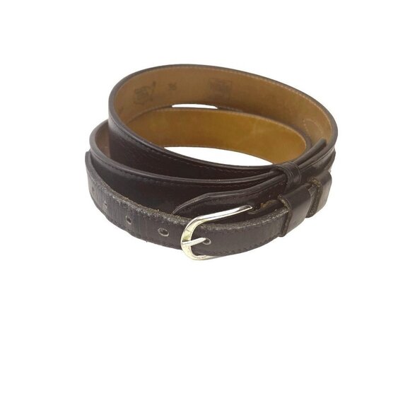 Kenny Rogers Vintage Shrunken Grain Cowhide Black Leather Belt Style 72635 Sz 36 - Picture 1 of 8